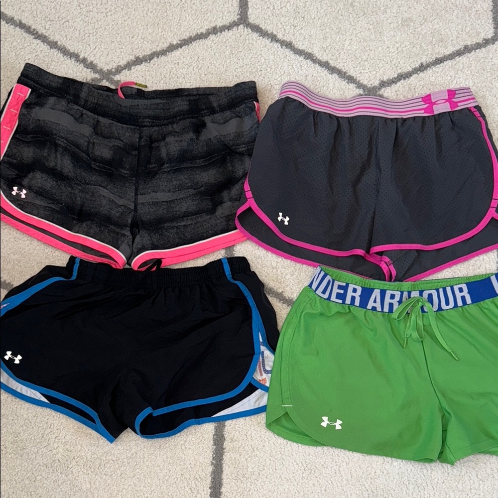 Under Armour Women's Shorts - SET OF 4- Black, Gray, Green
